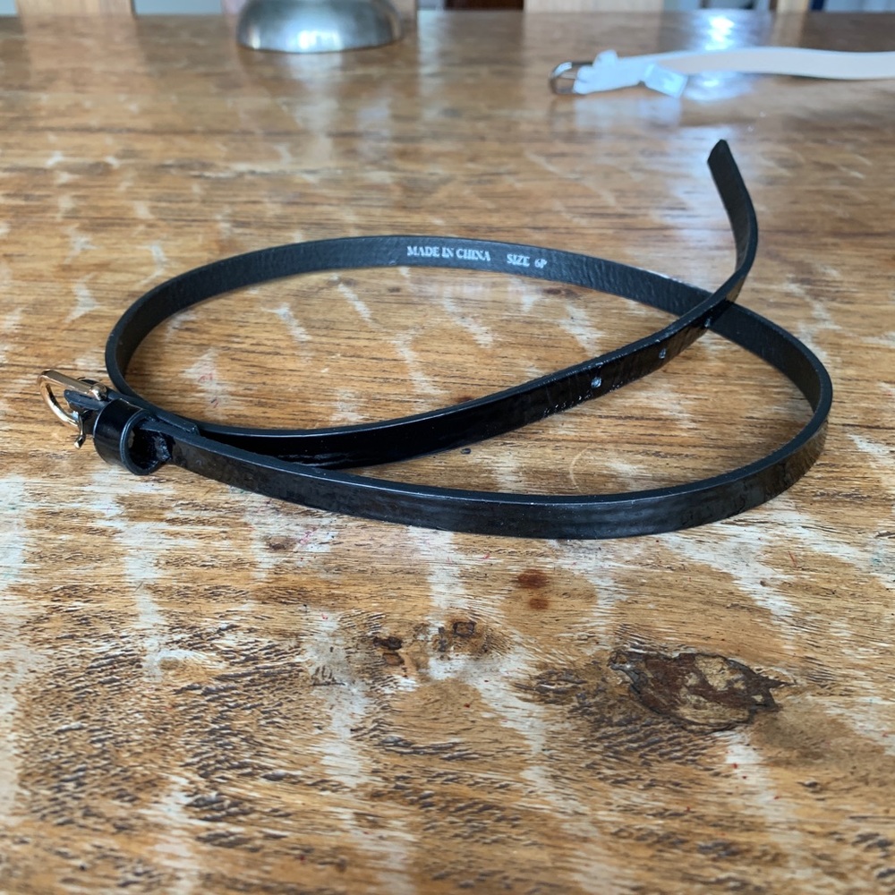 BLACK SHINY BELT THIN